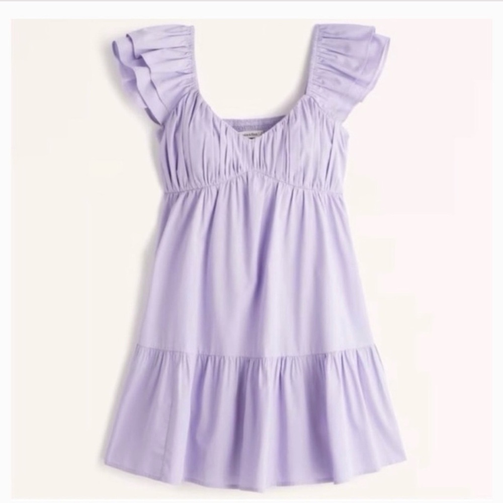 Abercrombie & Fitch Lilac Flutter Sleeve Mini Dress